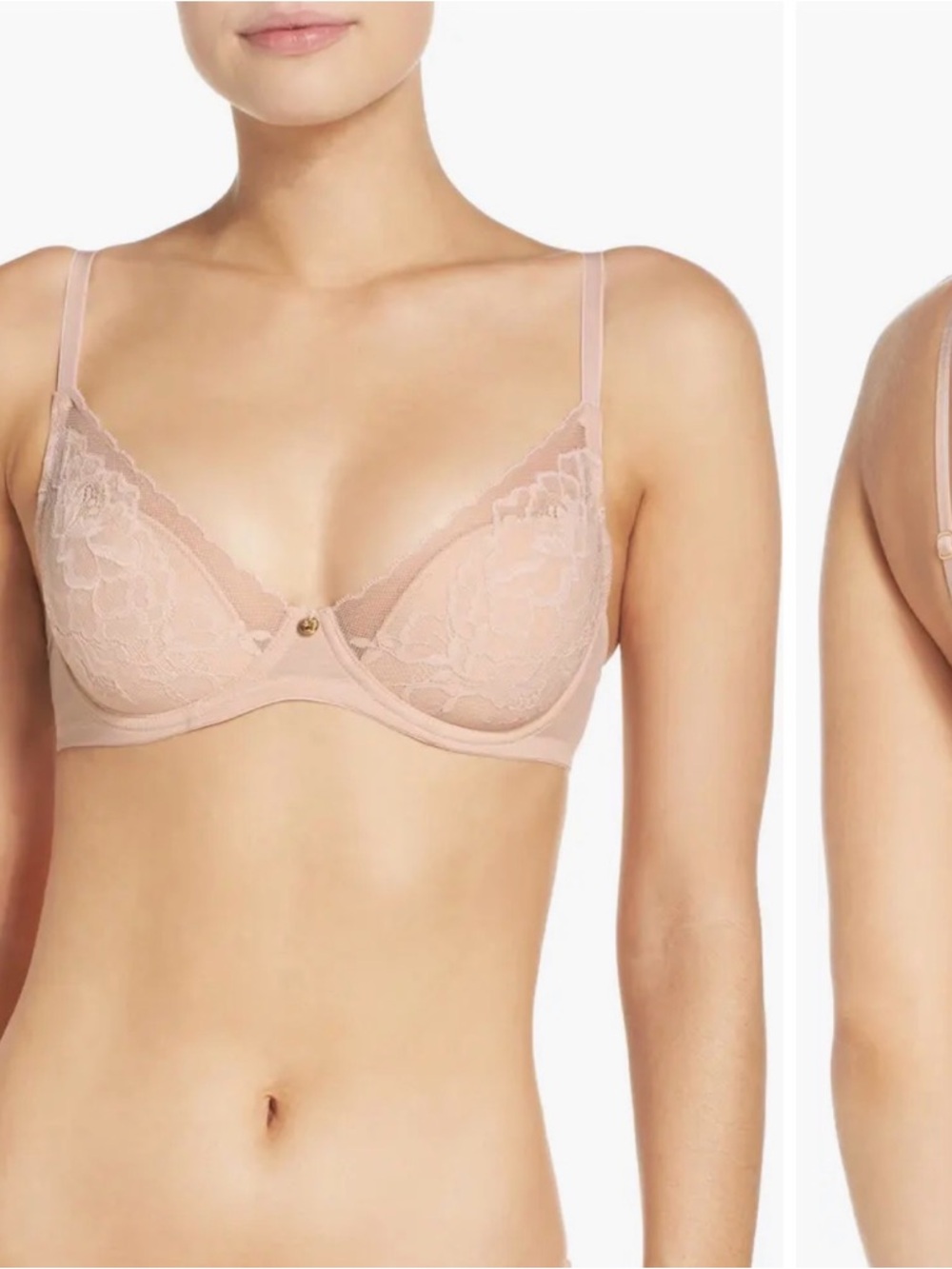 Natori Beige Flora Underwire Contour Lace Underwire Bra